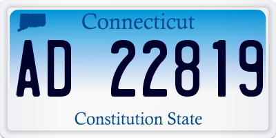 CT license plate AD22819