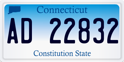 CT license plate AD22832