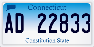 CT license plate AD22833