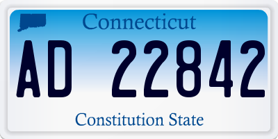 CT license plate AD22842