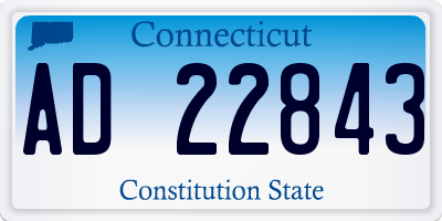 CT license plate AD22843