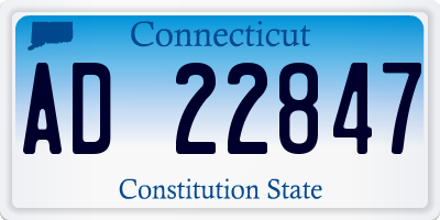 CT license plate AD22847