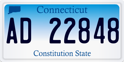 CT license plate AD22848