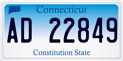 CT license plate AD22849