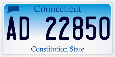 CT license plate AD22850