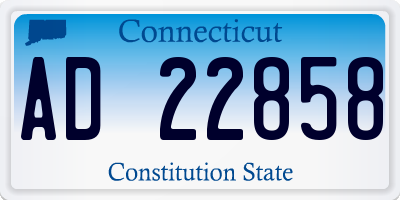 CT license plate AD22858