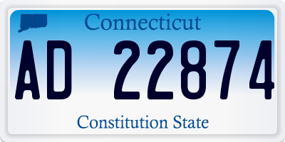 CT license plate AD22874