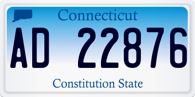 CT license plate AD22876