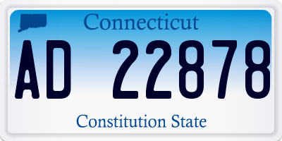 CT license plate AD22878