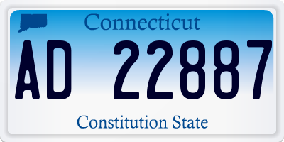 CT license plate AD22887