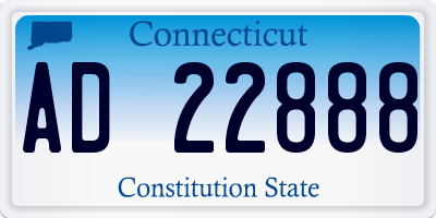 CT license plate AD22888