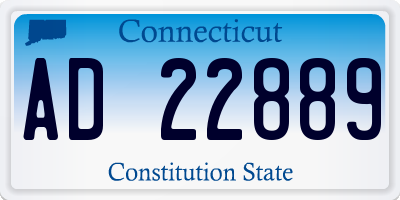 CT license plate AD22889