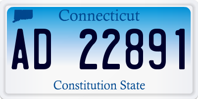 CT license plate AD22891
