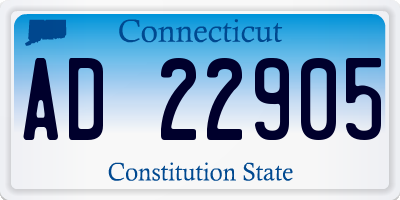 CT license plate AD22905