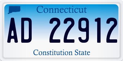 CT license plate AD22912
