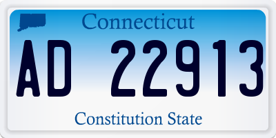 CT license plate AD22913