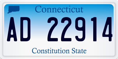CT license plate AD22914