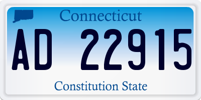 CT license plate AD22915