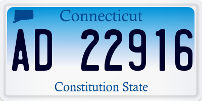 CT license plate AD22916