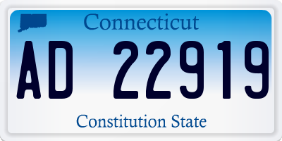 CT license plate AD22919