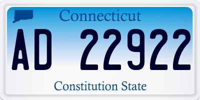 CT license plate AD22922