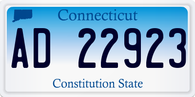 CT license plate AD22923