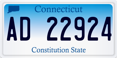 CT license plate AD22924