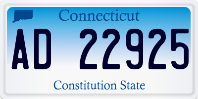 CT license plate AD22925