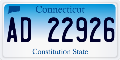 CT license plate AD22926