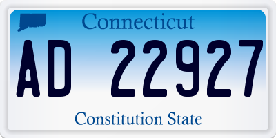 CT license plate AD22927