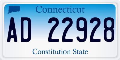 CT license plate AD22928