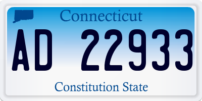 CT license plate AD22933