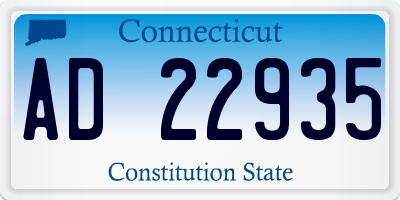CT license plate AD22935