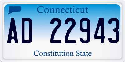 CT license plate AD22943