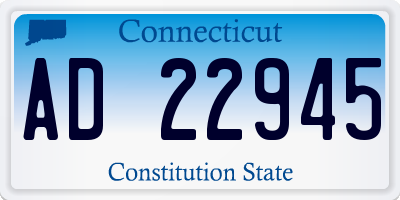 CT license plate AD22945