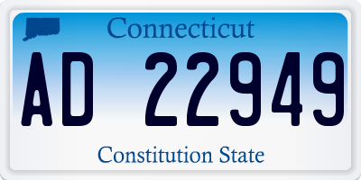 CT license plate AD22949