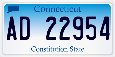 CT license plate AD22954