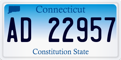 CT license plate AD22957
