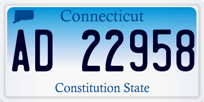 CT license plate AD22958