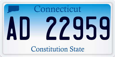CT license plate AD22959