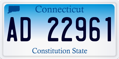 CT license plate AD22961