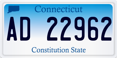 CT license plate AD22962
