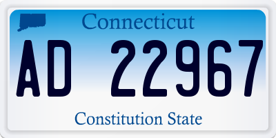 CT license plate AD22967