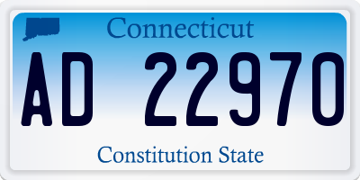 CT license plate AD22970