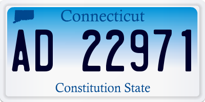 CT license plate AD22971