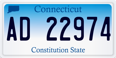 CT license plate AD22974