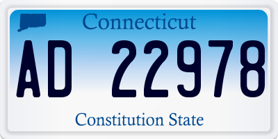CT license plate AD22978