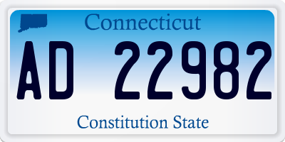 CT license plate AD22982