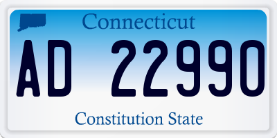 CT license plate AD22990