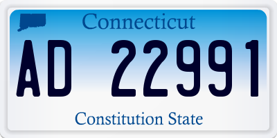 CT license plate AD22991
